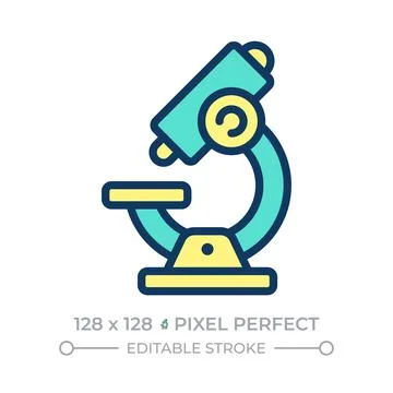 Microscope pixel perfect line color icon Stockillustratie
