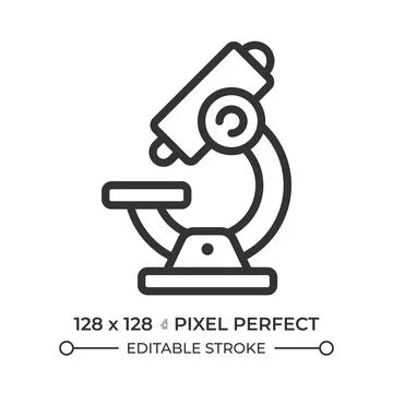 Microscope pixel perfect line icon Stockillustratie