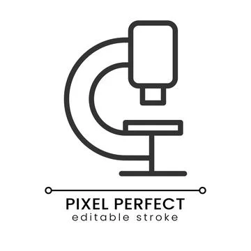 Microscope pixel perfect linear icon Illustrazione stock