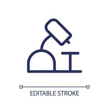 Microscope pixel perfect linear ui icon Illustrazione stock