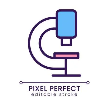 Microscope pixel perfect RGB color icon Illustrazione stock