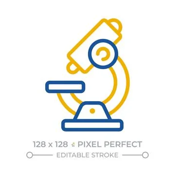 Microscope pixel perfect two color line icon Stockillustratie