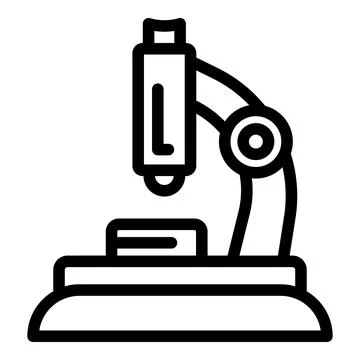 Microscope probiotics icon, outline style Illustrazione stock