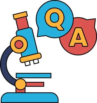 A microscope with a Q and A on it Stock Illustration