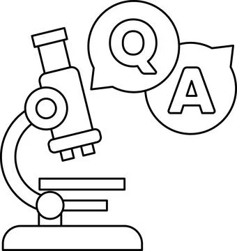 A microscope with a Q and A on it Stock Illustration