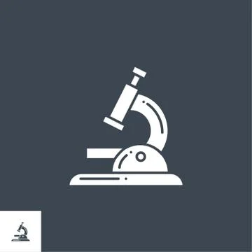 Microscope related vector glyph icon. Illustrazione stock
