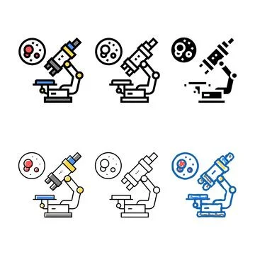 Microscope for research diversity color icon vector isolated Stock Illustration