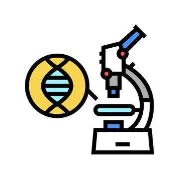 Microscope for research genetic molecule color icon vector illustration Stock Illustration