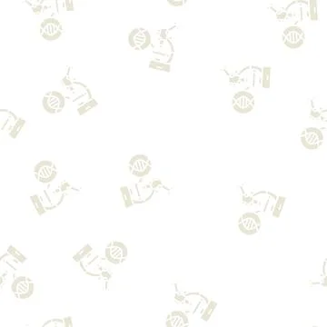 Microscope for research genetic molecule glyph seamless pattern Stockillustratie