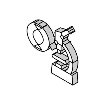 Microscope for research genetic molecule isometric icon vector illustration Stock Illustration
