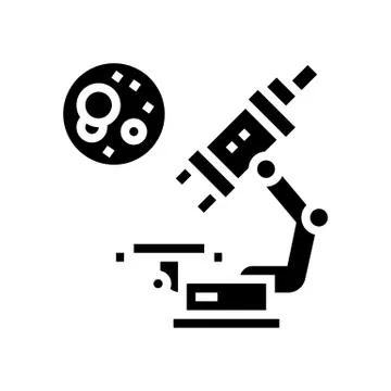 Microscope for research glyph icon vector illustration Illustrazione stock