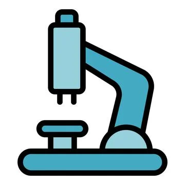 Microscope research icon vector flat Illustrazione stock