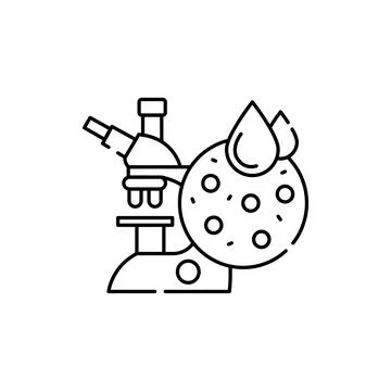 Microscope research line color icon. Diabetes. Medical equipment Illustrazione stock