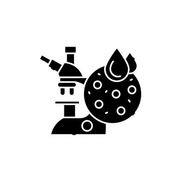 Microscope research line color icon. Diabetes. Medical equipment Illustrazione stock