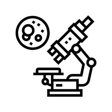 Microscope for research line icon vector illustration Illustrazione stock