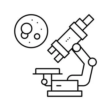 Microscope for research line icon vector isolated illustration イラスト素材