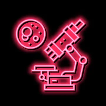 Microscope for research neon glow icon illustration Stock Illustration