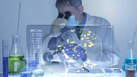 Microscope Results In A  Screen Stock Footage 200184156