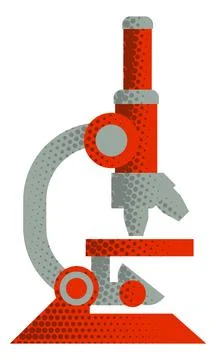 Microscope Retro Vintage Science Icon Illustration Stock Illustration