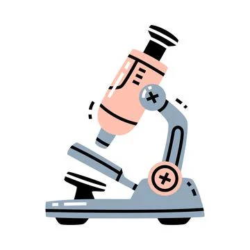 Microscope as School Item for Biology Class Vector Illustration 库存插图