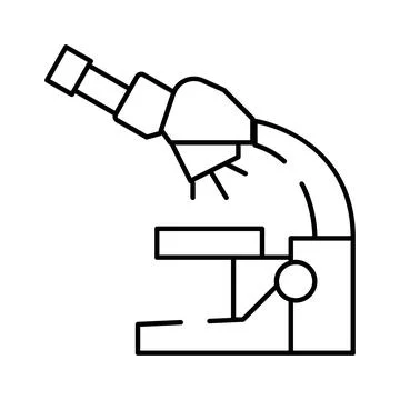 Microscope science and research laboratory instrument icon Stock Illustration