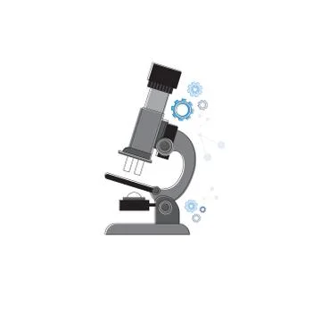Microscope Science Equipment Technology Icon Thin Line 库存插图