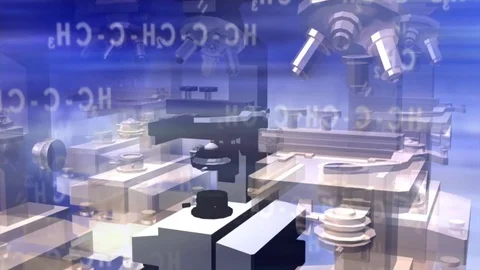 Microscope science laboratory Stock Footage 90880199