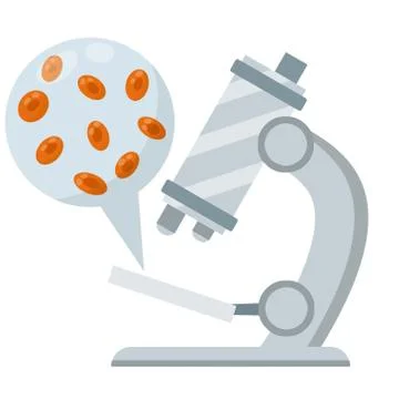 Microscope. Scientific equipment of laboratory. Study of microcosm. Illustrazione stock
