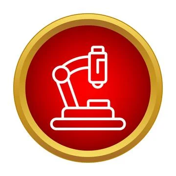 Microscope scientific research laboratory equipment flat icon Stock Illustration
