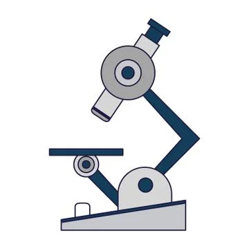 Microscope scientific tool blue lines 스톡 일러스트