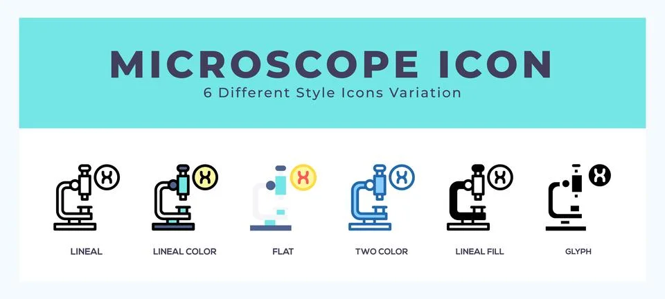 Microscope set of vector icon. For web. and mobile app Illustrazione stock