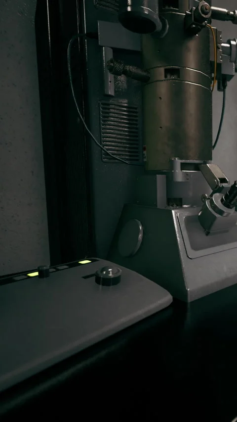 Microscope setup in a laboratory focused on scientific research and analysis Video stock 337958529