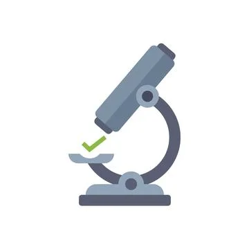 Microscope showing positive result icon illustration with check mark Stockillustratie