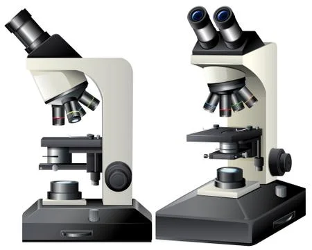 Microscope side and front view Stock Illustration