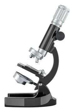 Microscope, side view. 3D rendering Microscope, side view. 3D rendering is... Stock Photos