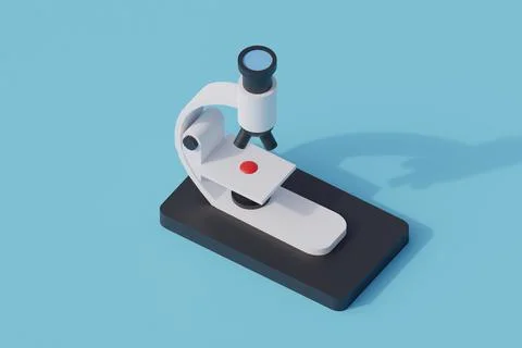 Microscope single isolated object. 3d render illustration Illustrazione stock