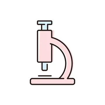 Microscope sitting on a lab bench while a researcher prepares to examine a Illustrazione stock