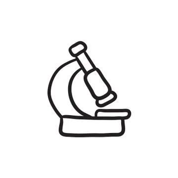 Microscope sketch engraved lab science research Vector Image