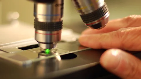 Microscope with Slide Stock Footage 41069814