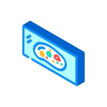 Microscope slide with microorganisms isometric icon Stock Illustration