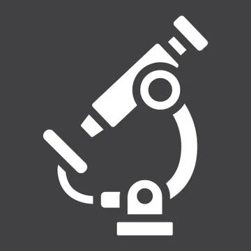 Microscope solid icon, Education and science Stockillustratie