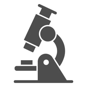 Microscope solid icon, education concept, Biochemistry and microbiology Stock Illustration