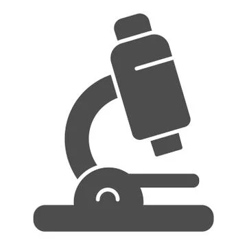 Microscope solid icon. Lab lens vector illustration isolated on white. Magnify Stock Illustration