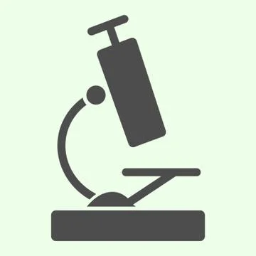 Microscope solid icon. Laboratory scientific microscope glyph style pictogram on Stock Illustration