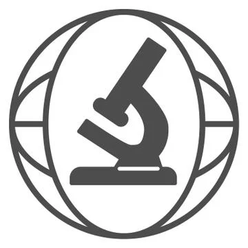 Microscope solid icon, science concept, Biochemistry and microbiology equipment Stockillustratie
