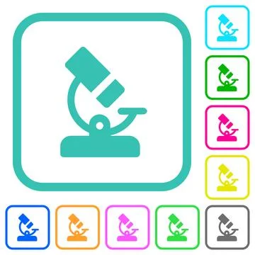 Microscope solid vivid colored flat icons Stock Illustration