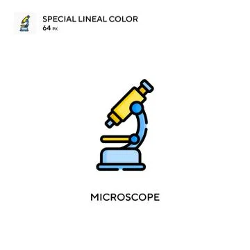 Microscope Special lineal color icon. Illustration symbol design template for Illustrazione stock