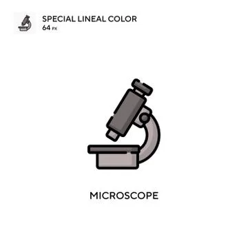 Microscope Special lineal color icon. Illustration symbol design template for Illustrazione stock