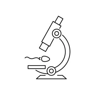 Microscope sperm icon. Simple line, outline vector of artificial insemination Stock Illustration