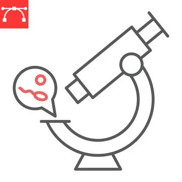 Microscope sperm line icon Stock Illustration